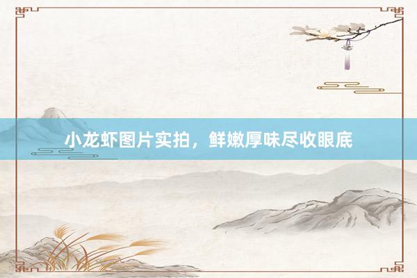 小龙虾图片实拍，鲜嫩厚味尽收眼底